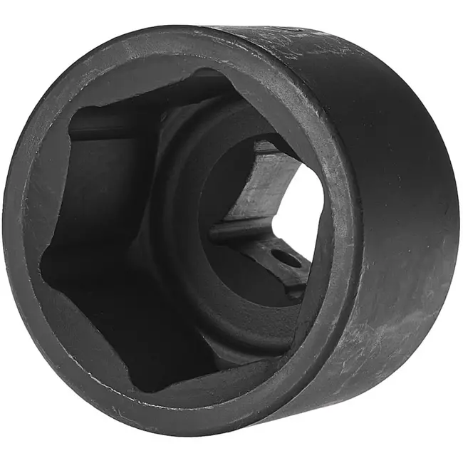 Tvardy Slagdop kort 25 mm zeskant, aansluiting 19 mm vierkant - chroom-molybdeenstaal (Cr-Mo) - zwart - voor slagmoersleutel - autowerkplaats, industrie en montage