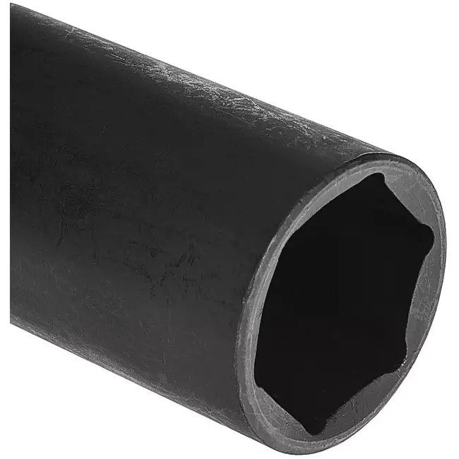 Tvardy slagdop lang zeskant 22 mm - chroom-molybdeenstaal - aansluiting 12,7 mm - zwart - voor slagmoersleutel, diep liggende moeren en industrieel gebruik
