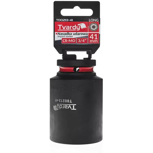 Tvardy Diepe slagdop 41 mm zeskant - chroom-molybdeenstaal - voor slagsleutel - aandrijving 19,05 mm - zwart - voor auto en industrie