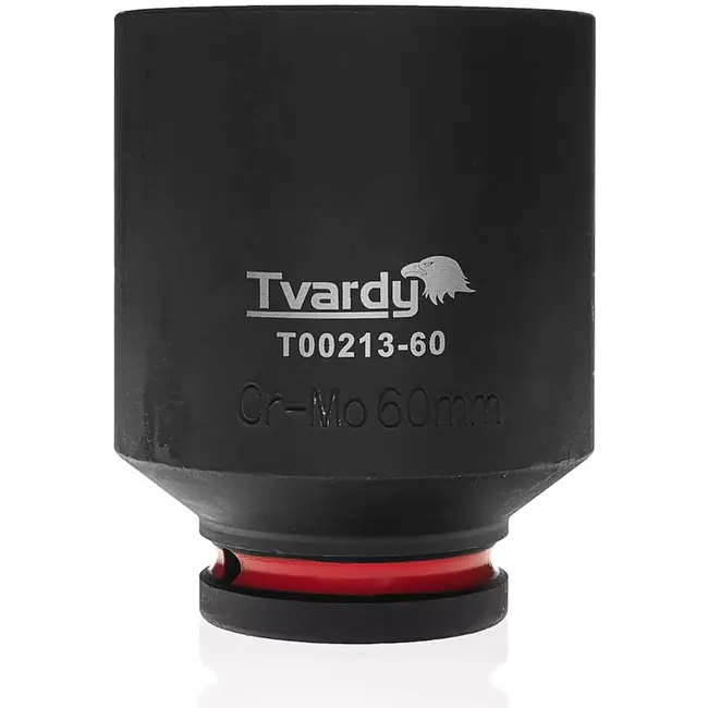 Tvardy Slagdop lang 60 mm zeskant - chroom-molybdeen - 19 mm opname - zwart - voor slagsleutels