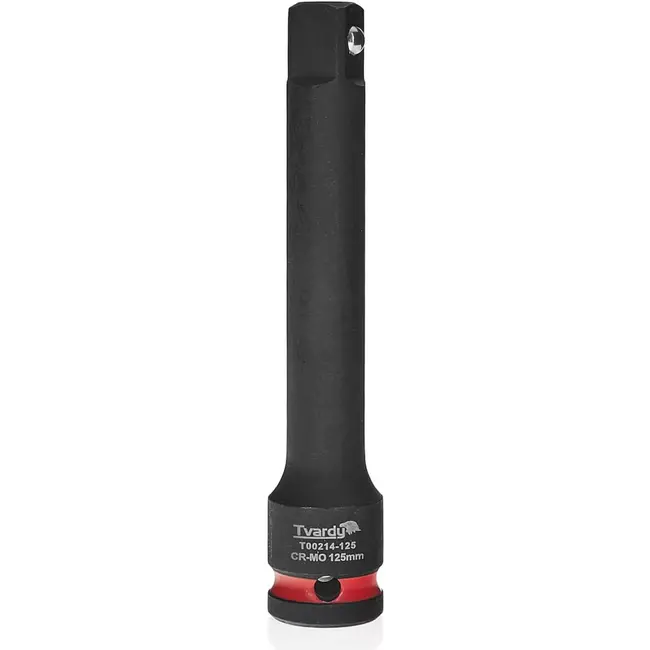 Tvardy Slagverlengstuk voor slagmoersleutel - chroom-molybdeenstaal - vierkant 12,5 mm - 12,5 cm lang - zwart - voor krappe ruimtes, auto en industrie