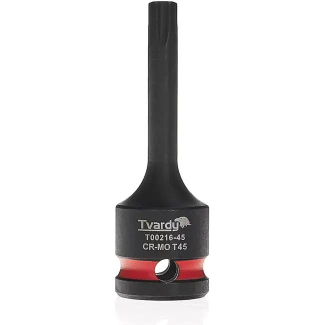Tvardy slagbitdop torx T45 - chroom-molybdeenstaal - slagvast - 12,7 mm vierkante aansluiting - zwart - voor auto- en industriewerk
