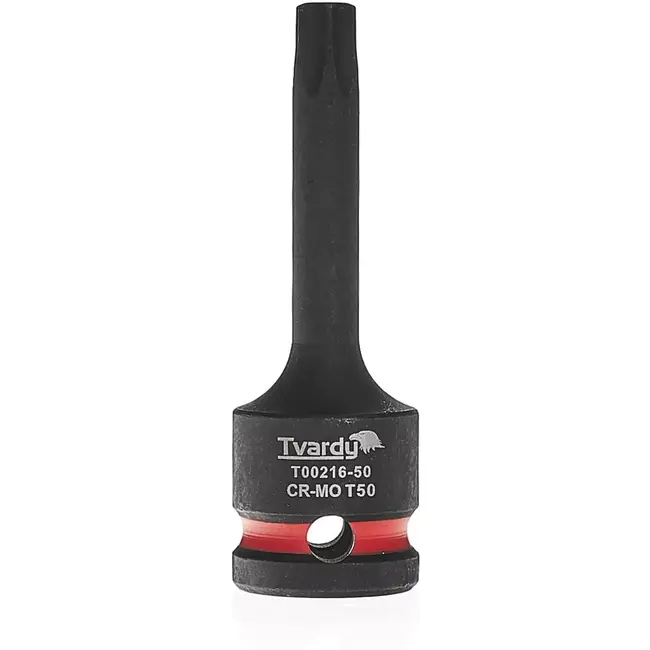 Tvardy Slagdop torx T50 - chroom-molybdeen staal - voor slagmoersleutel - vierkant 1,27 cm - zwart - auto en staalconstructies