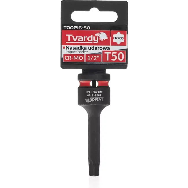 Tvardy Slagdop torx T50 - chroom-molybdeen staal - voor slagmoersleutel - vierkant 1,27 cm - zwart - auto en staalconstructies