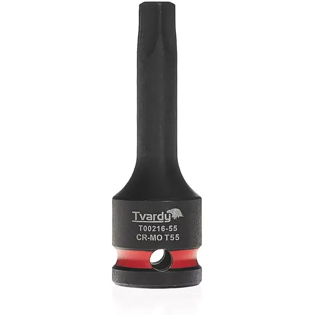 Tvardy Slagdop torx T55 - chroom-molybdeenstaal - vierkante opname 12,7 mm - zwart - voor slagsleutels - auto en industrie