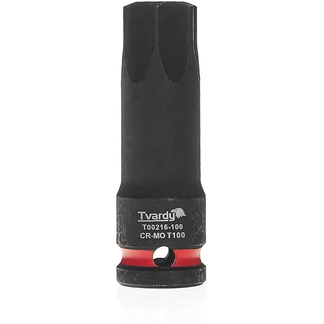 Tvardy slagdop torx T100 - chroom-molybdeenstaal - slagvast - vierkante aansluiting 12,7 mm - zwart - voor slagmoersleutel, auto en industrie