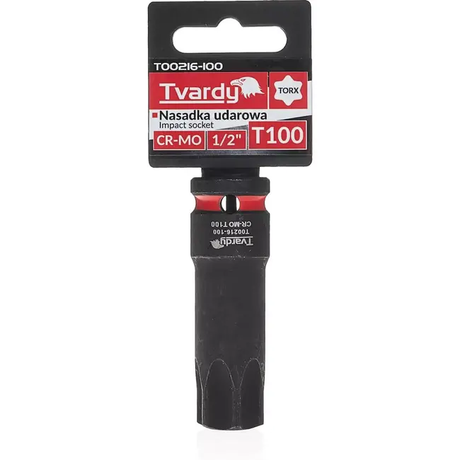 Tvardy slagdop torx T100 - chroom-molybdeenstaal - slagvast - vierkante aansluiting 12,7 mm - zwart - voor slagmoersleutel, auto en industrie