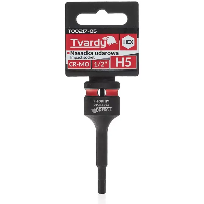 Tvardy slagdop inbus 5 mm - chroom-molybdeenstaal - impactbestendig - aandrijving 12,7 mm - zwart - voor auto, industrie en montage