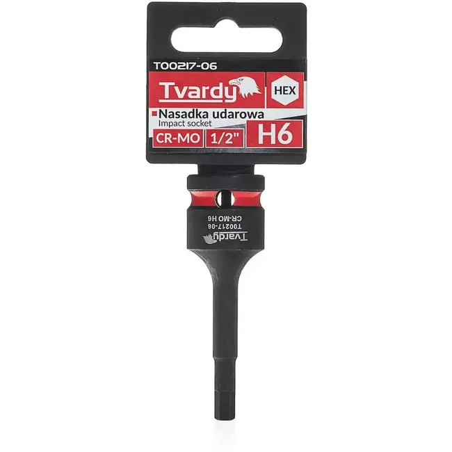 Tvardy slagdop inbus 6 mm - chroom-molybdeenstaal - slagvast 12,7 mm opname - zwart - voor slagmoersleutel in auto en industrie