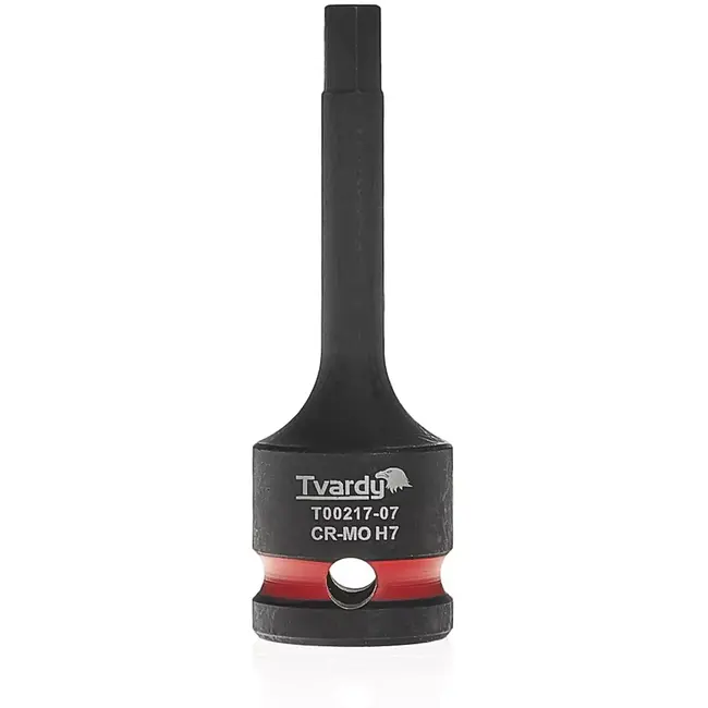 Tvardy slagdop inbus 7 mm - chroom-molybdeenstaal - voor slagmoersleutel - vierkante aansluiting 12,7 mm - zwart - auto, montage en industrie