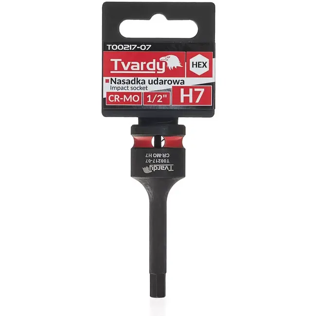 Tvardy slagdop inbus 7 mm - chroom-molybdeenstaal - voor slagmoersleutel - vierkante aansluiting 12,7 mm - zwart - auto, montage en industrie