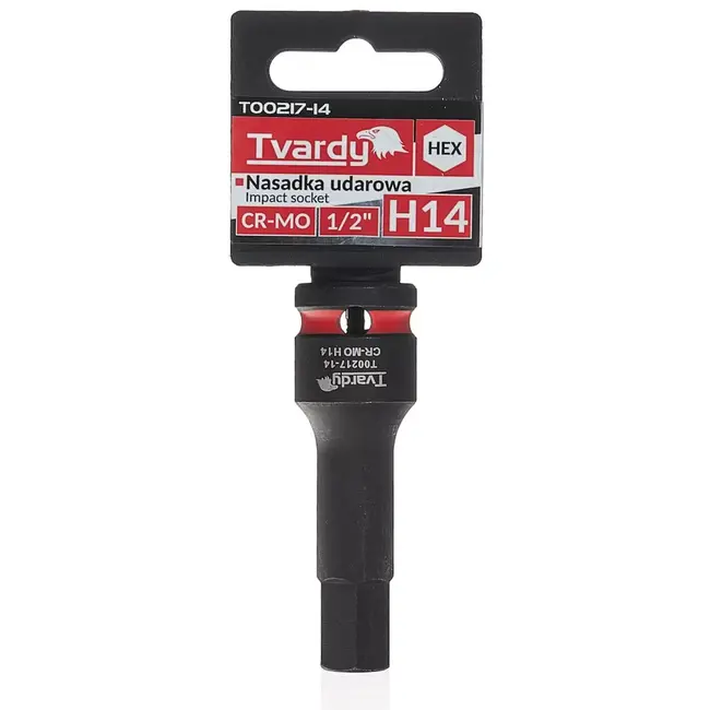 Tvardy slagdop inbus 14 mm, opname 12,7 mm vierkant - chroom-molybdeenstaal - slagvast voor slagmoersleutel - zwart - auto, industrie, staalconstructies