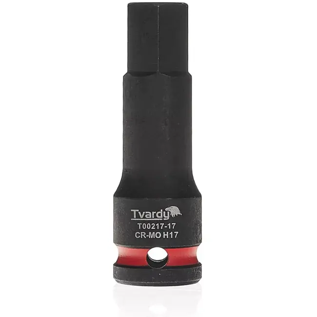 Tvardy Slagdop inbus 17 mm - chroom-molybdeenstaal - opname 12,7 mm vierkant - zwart - voor slagmoersleutel, auto- en industriewerk, montageconstructies