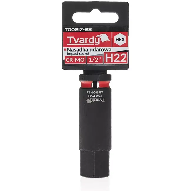 Tvardy Slagdop inbus 22 mm – chroom-molybdeenstaal – vierkante aansluiting 12,7 mm – zwart – voor slagmoersleutel – auto en staalconstructies