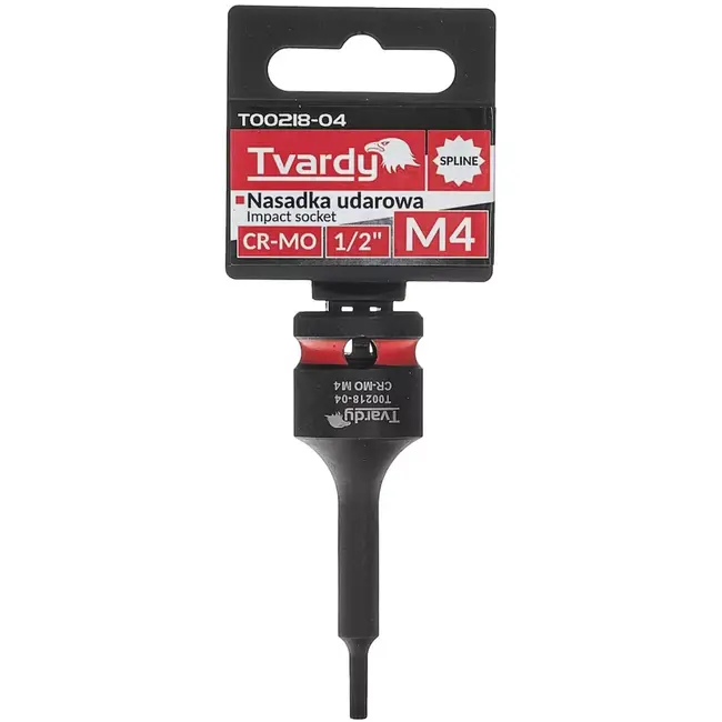Tvardy slagdop spline (xzn) – chroom-molybdeenstaal – slagvast voor slagmoersleutel – maat m4, aansluiting 12,7 mm – zwart – voor auto, werkplaats en montage