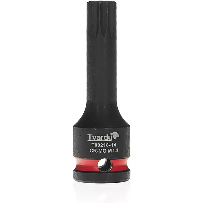 Tvardy slagdop splineprofiel M14 - chroom-molybdeenstaal - vierkante aandrijving 12,7 mm - zwart - voor slagmoersleutel, auto- en machinebouw