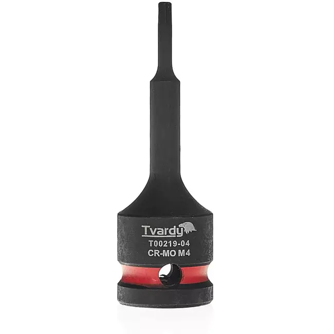 Tvardy Slagdop ribe M4 - chroom-molybdeenstaal - voor slagsleutels - aandrijfvierkant 12,7 mm - zwart - voor auto- en industriewerk