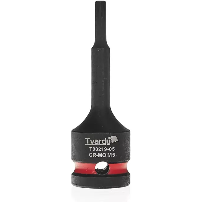 Tvardy Slagdop ribe M5 - chroom-molybdeenstaal - opname 12,7 mm - zwart - voor slagmoersleutel - auto, machinebouw en montagewerk