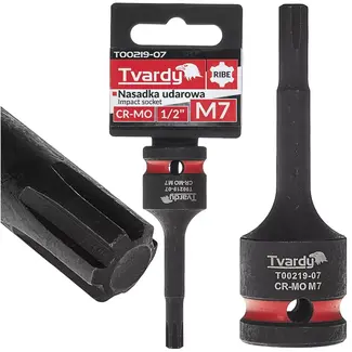 Tvardy Slagdop Ribe M7 - 12,7 mm vierkant - chroom-molybdeenstaal - voor slagmoersleutel - zwart - auto en industrie