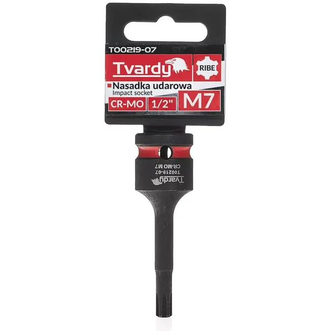 Tvardy Slagdop Ribe M7 - 12,7 mm vierkant - chroom-molybdeenstaal - voor slagmoersleutel - zwart - auto en industrie