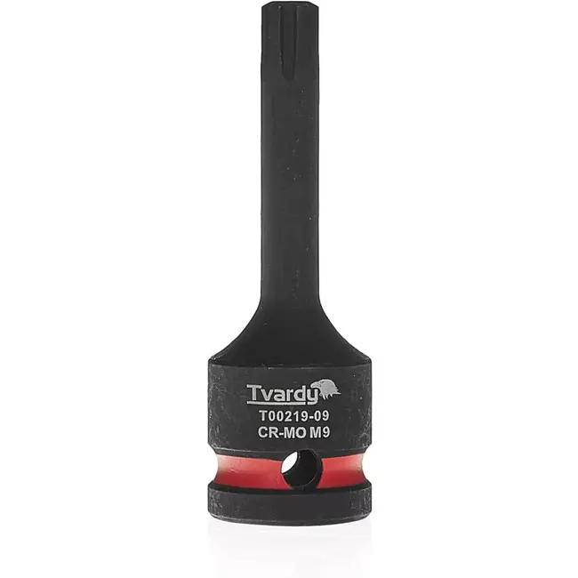 Tvardy Slagdop ribe M9 - chroom-molybdeenstaal - aansluiting 12,5 mm vierkant - zwart - voor auto- en industrieel gebruik met slagmoersleutel