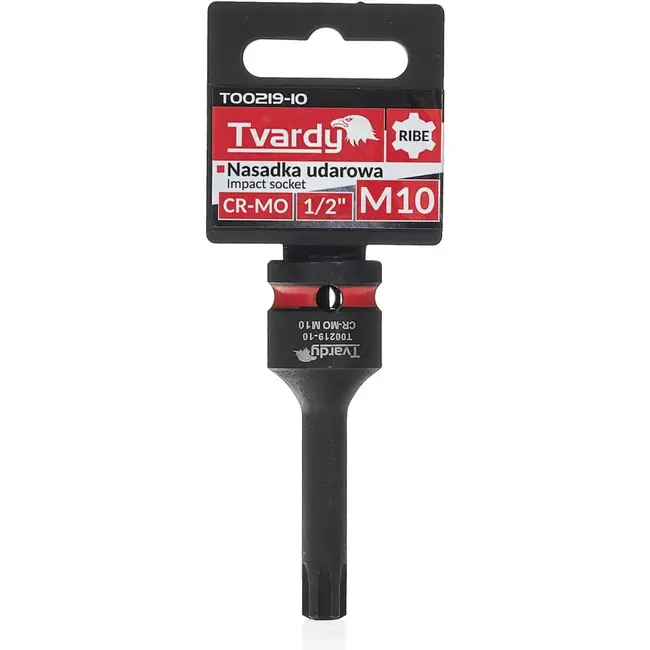 Tvardy slagdop RIBE M10 - chroom-molybdeenstaal - aansluiting 12,7 mm vierkant - voor slagsleutel - zwart - autowerkplaats en machinebouw