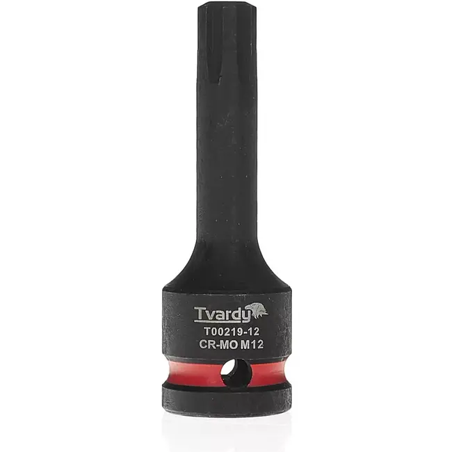 Tvardy slagdopbit ribe m12 - chroom-molybdeenstaal - aansluiting vierkant 12,7 mm - zwart - voor slagmoersleutel, auto- en machinebouw
