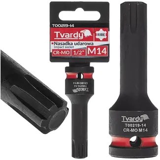 Tvardy Slagdop ribe M14 - chroom-molybdeenstaal - voor slagmoersleutels - aandrijving 12,7 mm - zwart - auto- en machinebouw