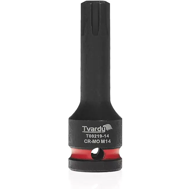 Tvardy Slagdop ribe M14 - chroom-molybdeenstaal - voor slagmoersleutels - aandrijving 12,7 mm - zwart - auto- en machinebouw