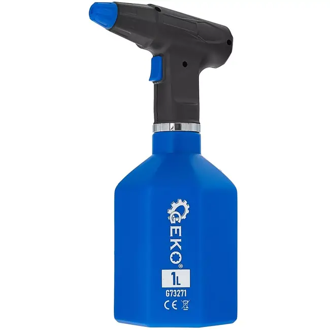 GEKO Oplaadbare plantenspuit - kunststof - verstelbare sproeistraal - 1 liter - blauw-zwart - tot 2 uur werktijd - voor tuin, balkon en kas
