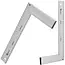 GEKO timmermanswinkelhaak - aluminium - gegraveerde metrische schaal - 30 cm lange zijde, 26 cm korte zijde - zilver - voor meten en aftekenen op bouw en werkplaats