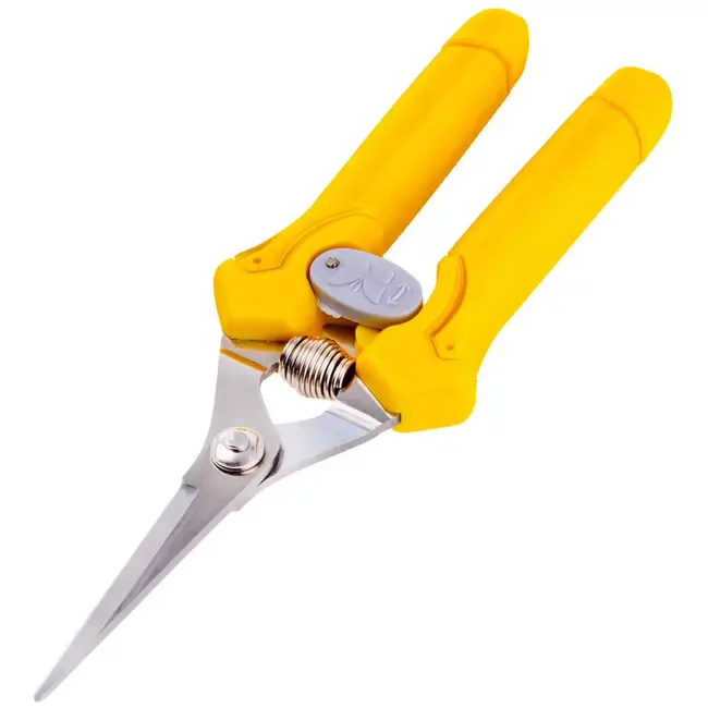 John Gardener Snoeischaar - metalen bladen - passerende messen voor precieze sneden - 18,5 cm totaal, snijlengte 5 cm - geel - voor levende scheuten, bloemen en kruiden