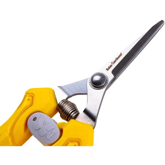 John Gardener Snoeischaar - metalen bladen - passerende messen voor precieze sneden - 18,5 cm totaal, snijlengte 5 cm - geel - voor levende scheuten, bloemen en kruiden