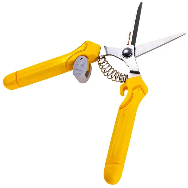 John Gardener Snoeischaar - metalen bladen - passerende messen voor precieze sneden - 18,5 cm totaal, snijlengte 5 cm - geel - voor levende scheuten, bloemen en kruiden