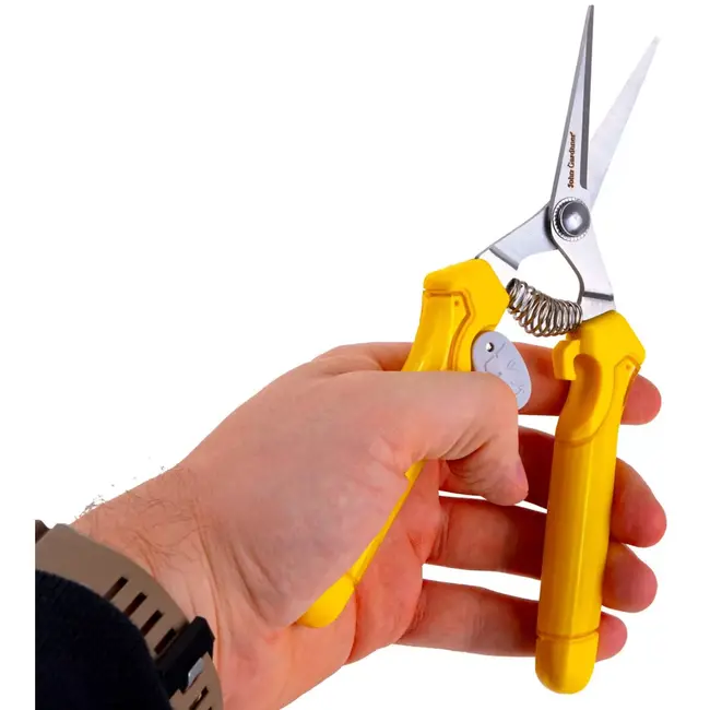 John Gardener Snoeischaar - metalen bladen - passerende messen voor precieze sneden - 18,5 cm totaal, snijlengte 5 cm - geel - voor levende scheuten, bloemen en kruiden