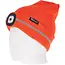 GEKO gebreide wintermuts - acryl - met oplaadbare ledlamp 150 lumen via usb en reflecterende band - universele maat - oranje - voor hardlopen, fietsen en buitenwerk
