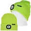 GEKO wintermuts - acryl - ingebouwde oplaadbare ledlamp 150 lumen, uitneembaar voor wassen - universele maat - neongeel - voor hardlopen, fietsen en wandelen