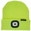 GEKO wintermuts - acryl - ingebouwde oplaadbare ledlamp 150 lumen, uitneembaar voor wassen - universele maat - neongeel - voor hardlopen, fietsen en wandelen