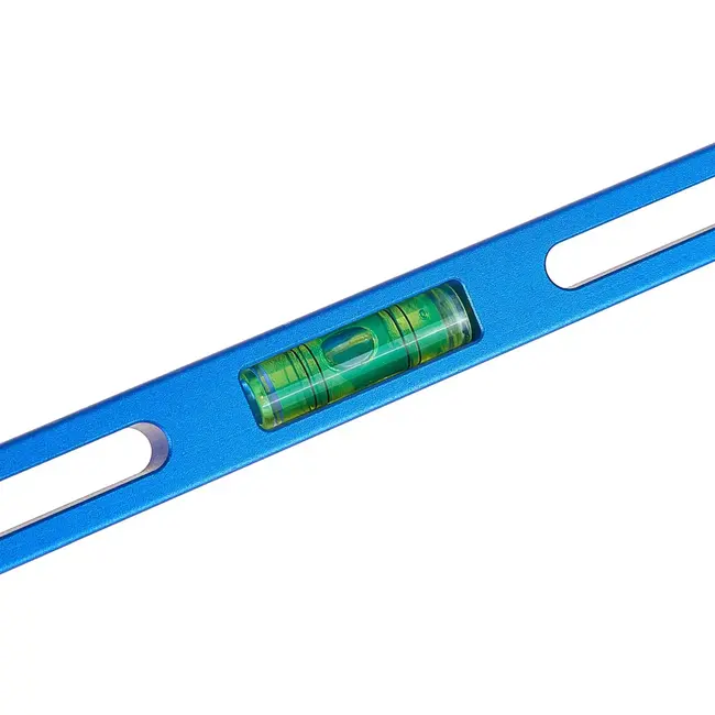 GEKO Stuurwiel uitlijnhulp - aluminium - met waterpas en verstelbare klem - 25,5–35 cm - blauw - voor nauwkeurig centreren bij wieluitlijning