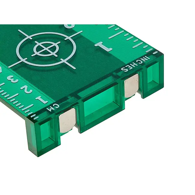 GEKO Doelplaat voor kruislijnlaser - abs - magnetisch met dubbele magneet voor verhoogde zichtbaarheid - 7 × 10 cm (70 × 100 mm) - groen - afbouw en plafondmontage