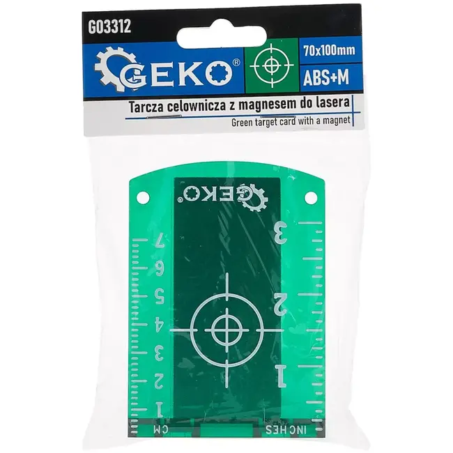GEKO Doelplaat voor kruislijnlaser - abs - magnetisch met dubbele magneet voor verhoogde zichtbaarheid - 7 × 10 cm (70 × 100 mm) - groen - afbouw en plafondmontage