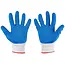 GEKO Werkhandschoenen polyester met latexcoating - maat 7 - wit-blauw - 12 stuks - sterke grip voor magazijn, bouw, montage en tuinwerk