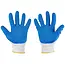 GEKO werkhandschoenen polyester met latexcoating - sterke grip en ademend - maat 8 - wit-blauw - 12 stuks - voor bouw, magazijn, montage en tuinwerk