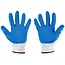 GEKO Werkhandschoenen - polyester met ruwe latexbekleding - bescherming, sterke grip en ventilatie - maat 9 - wit-blauw - 12 stuks - voor magazijn, bouw en tuin