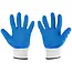 GEKO werkhandschoenen - gebreid polyester met latexcoating - sterke grip en bescherming - maat 10 - wit-blauw - 12 stuks - voor bouw, magazijn, montage en tuin