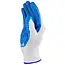 GEKO werkhandschoenen - polyester met latexcoating - extra grip en ventilatie - maat 11 - wit-blauw - 12 stuks - voor bouw, magazijn, montage en tuinwerk