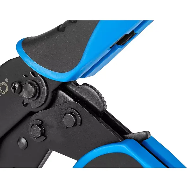 GEKO Krimptang set - gehard staal - wisselbekken, instelbare krimpkracht - 22 cm - zwart - 6-delig - voor kabelschoenen en adereindhulzen in voertuigen