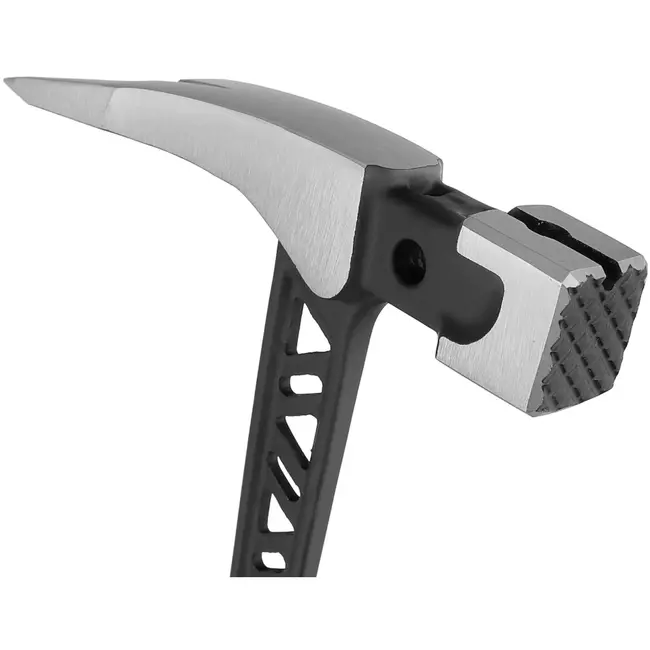 Tvardy timmermansklauwhamer - staal uit een stuk - trillingsdempende greep, getand slagvlak en magnetische spijkerhouder - 36 cm - zwart-rood - dakdekker en timmerwerk