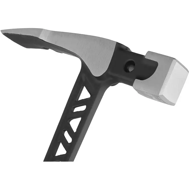 Tvardy Metselhamer - monoblok staal met beitelblad en schokdempende antislip greep - 36 cm - zwart-rood - 680 g - voor metselwerk, steenbewerking en sloop