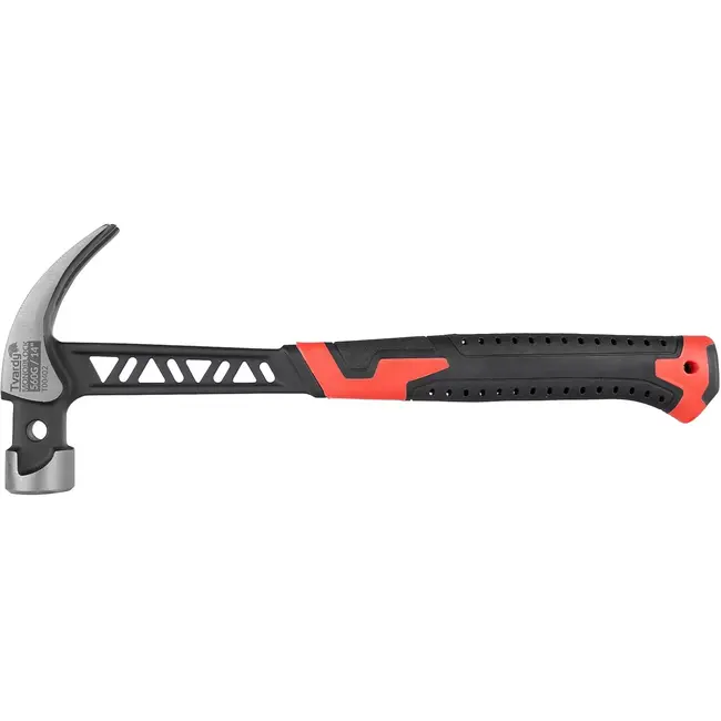 Tvardy schoenmakershamer - staal uit een stuk - trillingsdempend handvat - 36 cm - zwart-rood - 560 g - met klauw - voor leer, hout en stoffeerwerk